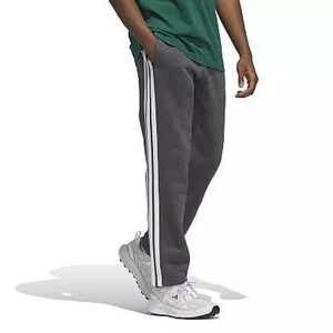 Adidas Mens 3 Stripe Gray Heathered‎ Jogger Sweatpants Lounge Pants Size 2XL NEW